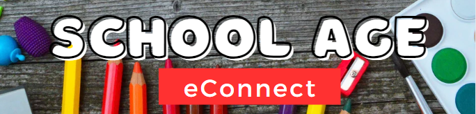 School Age eConnect Banner with school supplies