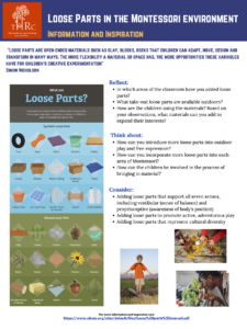 loose parts in montessori info and inspiration sheet icon